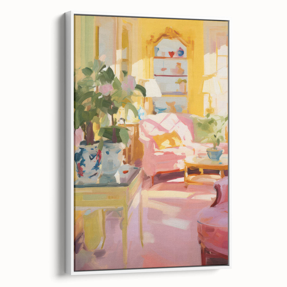 Vibrant Cozy Interior Electric Art Canvas – Pastel Room Decor
