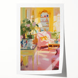 Vibrant Cozy Interior Electric Art Canvas – Pastel Room Decor