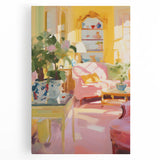 Vibrant Cozy Interior Electric Art Canvas – Pastel Room Decor