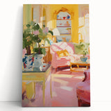 Vibrant Cozy Interior Electric Art Canvas – Pastel Room Decor