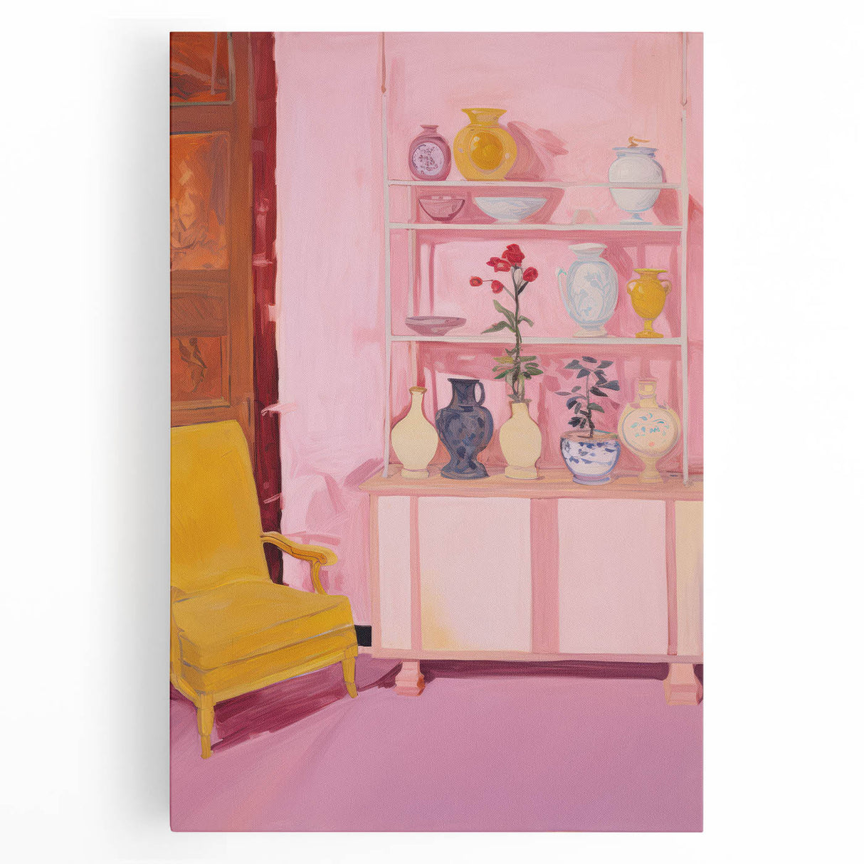 Electric Wall Art - Modern Vibrant Decor with Abstract Vase Display