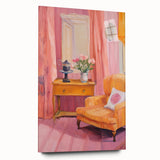 Electric Art Canvas - Vibrant Modern Decor with Floral and Chair Motif