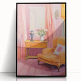 Electric Art Canvas - Vibrant Modern Decor with Floral and Chair Motif