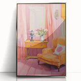 Electric Art Canvas - Vibrant Modern Decor with Floral and Chair Motif