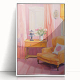 Electric Art Canvas - Vibrant Modern Decor with Floral and Chair Motif