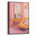Electric Art Canvas - Vibrant Modern Decor with Floral and Chair Motif