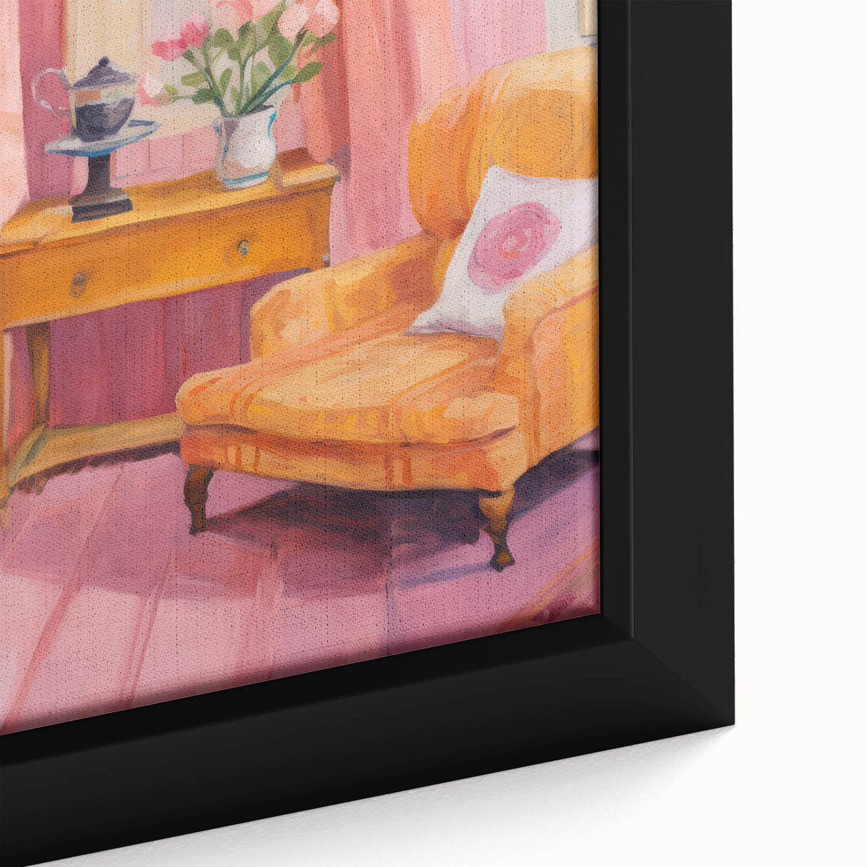 Electric Art Canvas - Vibrant Modern Decor with Floral and Chair Motif