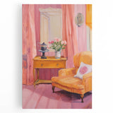 Electric Art Canvas - Vibrant Modern Decor with Floral and Chair Motif