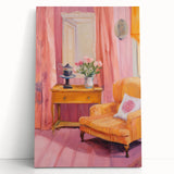 Electric Art Canvas - Vibrant Modern Decor with Floral and Chair Motif
