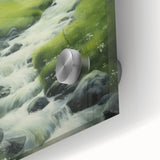 Electric Landscape Wall Art - Vibrant Nature Scene with Flowing Stream