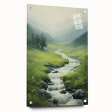 Electric Landscape Wall Art - Vibrant Nature Scene with Flowing Stream
