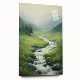 Electric Landscape Wall Art - Vibrant Nature Scene with Flowing Stream