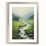 Electric Landscape Wall Art - Vibrant Nature Scene with Flowing Stream