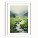 Electric Landscape Wall Art - Vibrant Nature Scene with Flowing Stream