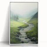 Electric Landscape Wall Art - Vibrant Nature Scene with Flowing Stream