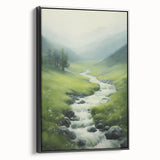 Electric Landscape Wall Art - Vibrant Nature Scene with Flowing Stream