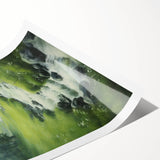 Electric Landscape Wall Art - Vibrant Nature Scene with Flowing Stream
