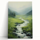 Electric Landscape Wall Art - Vibrant Nature Scene with Flowing Stream