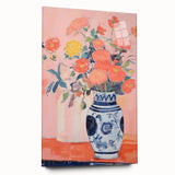 Electric Floral Wall Art - Vibrant Flower Vase Canvas with Modern Decor