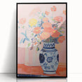 Electric Floral Wall Art - Vibrant Flower Vase Canvas with Modern Decor
