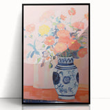 Electric Floral Wall Art - Vibrant Flower Vase Canvas with Modern Decor