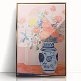 Electric Floral Wall Art - Vibrant Flower Vase Canvas with Modern Decor