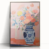 Electric Floral Wall Art - Vibrant Flower Vase Canvas with Modern Decor