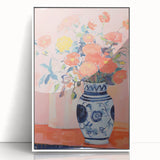Electric Floral Wall Art - Vibrant Flower Vase Canvas with Modern Decor