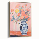 Electric Floral Wall Art - Vibrant Flower Vase Canvas with Modern Decor
