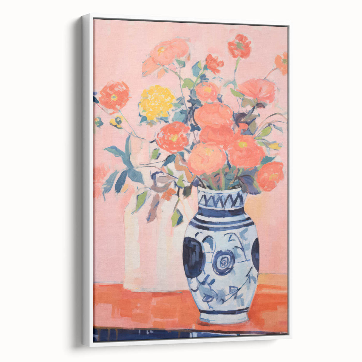 Electric Floral Wall Art - Vibrant Flower Vase Canvas with Modern Decor