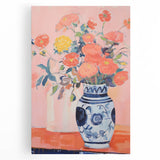 Electric Floral Wall Art - Vibrant Flower Vase Canvas with Modern Decor