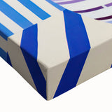 Electric Floral Wall Art - Modern Striped Vase with Vibrant Flower Display