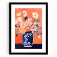 Electric Floral Wall Art - Vibrant Vase with Bold Orange Flower Display