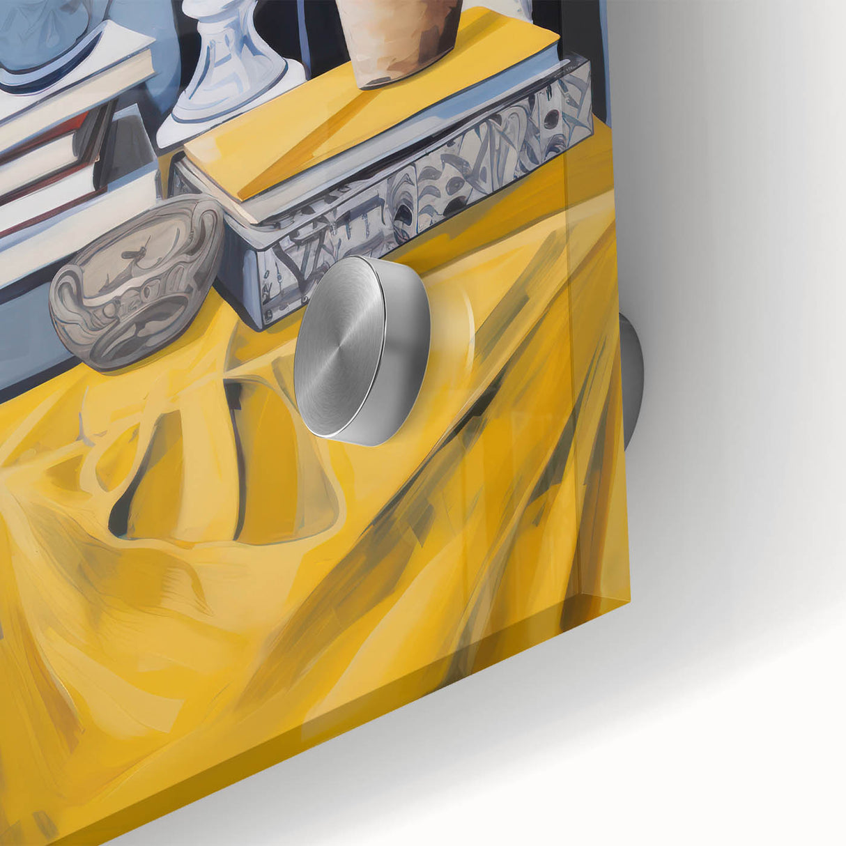 Electric Still Life Wall Art - Bold Modern Decor with Blue and Yellow Accents