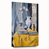 Electric Still Life Wall Art - Bold Modern Decor with Blue and Yellow Accents