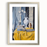 Electric Still Life Wall Art - Bold Modern Decor with Blue and Yellow Accents