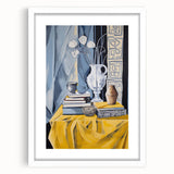 Electric Still Life Wall Art - Bold Modern Decor with Blue and Yellow Accents