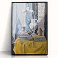 Electric Still Life Wall Art - Bold Modern Decor with Blue and Yellow Accents