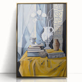 Electric Still Life Wall Art - Bold Modern Decor with Blue and Yellow Accents