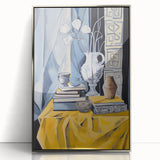 Electric Still Life Wall Art - Bold Modern Decor with Blue and Yellow Accents