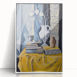 Electric Still Life Wall Art - Bold Modern Decor with Blue and Yellow Accents