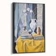 Electric Still Life Wall Art - Bold Modern Decor with Blue and Yellow Accents