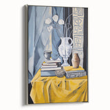 Electric Still Life Wall Art - Bold Modern Decor with Blue and Yellow Accents