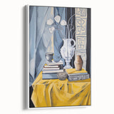 Electric Still Life Wall Art - Bold Modern Decor with Blue and Yellow Accents
