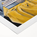 Electric Still Life Wall Art - Bold Modern Decor with Blue and Yellow Accents