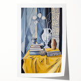 Electric Still Life Wall Art - Bold Modern Decor with Blue and Yellow Accents