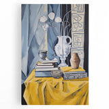 Electric Still Life Wall Art - Bold Modern Decor with Blue and Yellow Accents