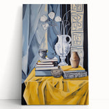 Electric Still Life Wall Art - Bold Modern Decor with Blue and Yellow Accents