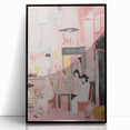 Electric Café Wall Art - Modern Pink Bistro Scene with Artistic Flair