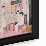 Electric Café Wall Art - Modern Pink Bistro Scene with Artistic Flair